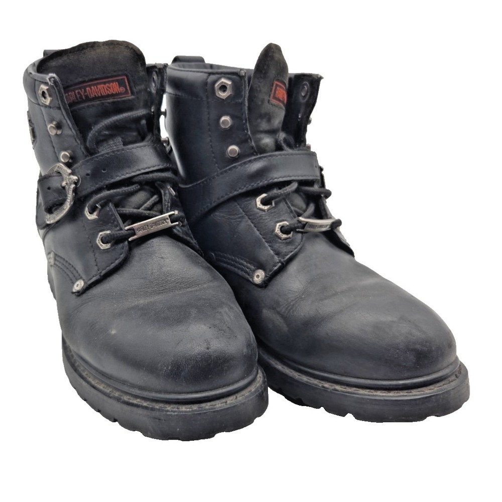 Harley Davidson Boots Womens Size 8.5 Black Leather Biker Motorcycle 81024